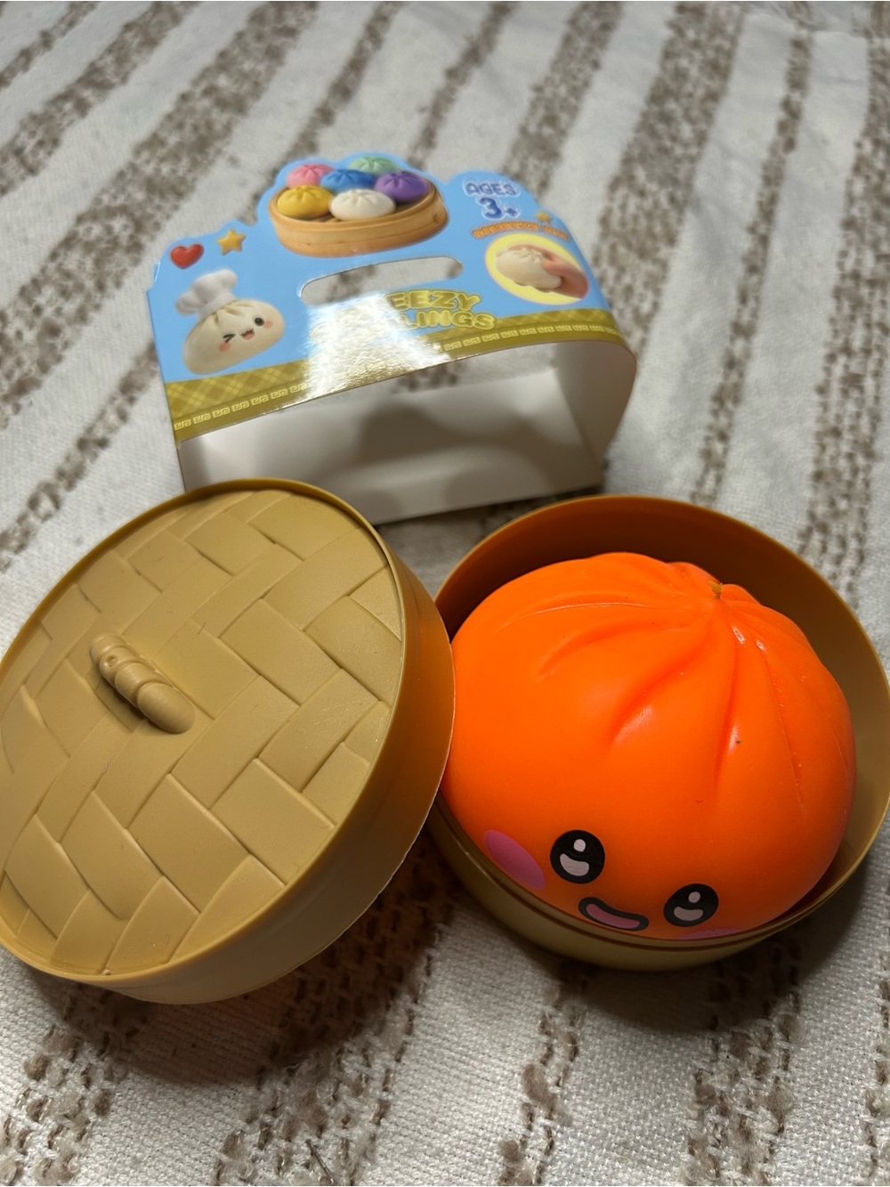 Squishy Orange Dumpling Toy in Steamer - Kids Toy